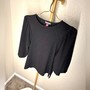 Vince Camuto Black Blouse with Puff Sleeves